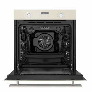 Электрический духовой шкаф Maunfeld EOEM.769BG Ivory с открытой дверцей