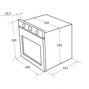 Габаритные размеры духового шкафа Maunfeld EOEFG.566RIB.RT