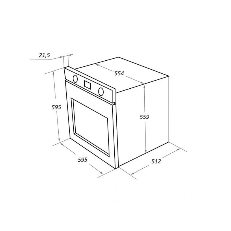 Размеры электрического духового шкафа Maunfeld EOEFG.566RBG.RT Ivory