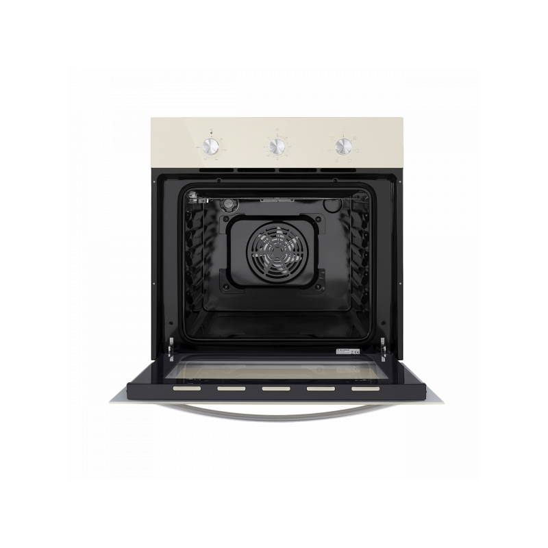 Электрический духовой шкаф Maunfeld EOEC.586BG Beige с открытой дверцей