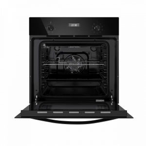 Электрический духовой шкаф Maunfeld EOEM.589B2 Black  с открытой дверцей и привнем