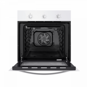 Электрический духовой шкаф Maunfeld EOEC.586W White с открытой дверцей