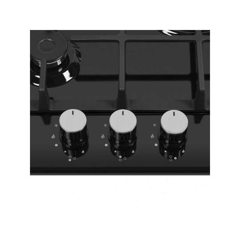 Газовая варочная панель HOMSair HGE433TGCBK Black конфорка и ручки