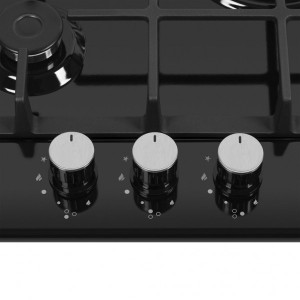 Газовая варочная панель HOMSair HGE433TGCBK Black конфорка и ручки