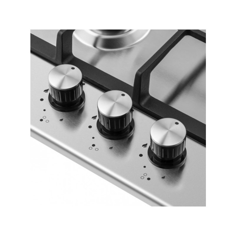 Газовая варочная панель HOMSair HGS433TGCS Inox ручки