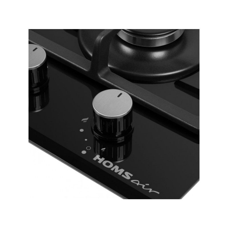 Газовая варочная панель HOMSair HGG323GCBK Black конфорка и ручки