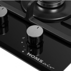 Газовая варочная панель HOMSair HGG323GCBK Black конфорка и ручки
