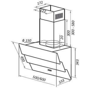 Вытяжка HOMSair Vertical 60 White схема