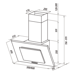 Вытяжка HOMSair Bell 60 Black схема