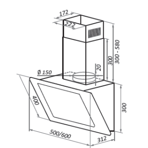 Вытяжка HOMSair Elf Push 60 White схема
