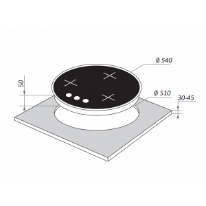 Размеры варочной панели Maunfeld EGHG.43.23CW/G White