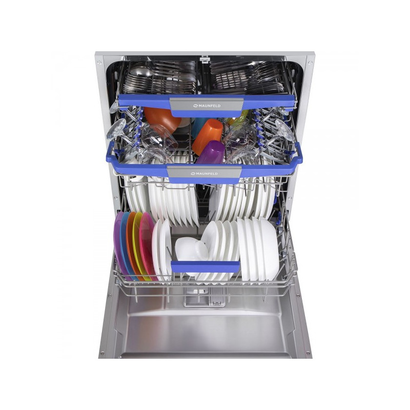 Посудомоечная машина Maunfeld MLP 12IMR с загруженной посудой