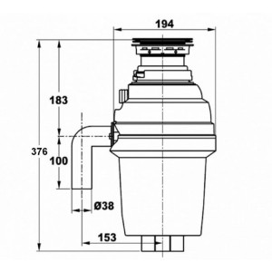 Размеры измельчителя пищевых отходов ZorG ZR-38 D