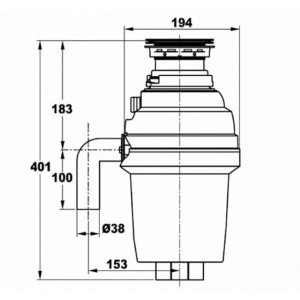 Размеры измельчителя пищевых отходов ZorG ZR-75 D
