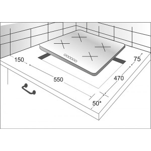 Газовая варочная панель Exiteq PF 640 STGB-E/A Black - схема монтажа