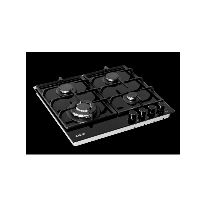 Газовая варочная панель Exiteq PFH 640 STGB-E/B Black вид сбоку