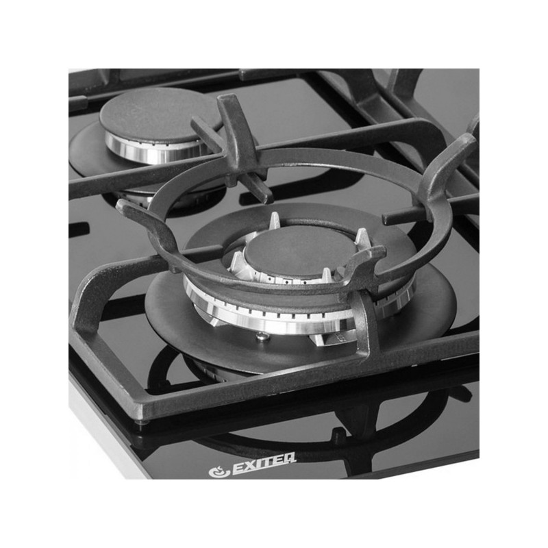 Газовая варочная панель Exiteq PFH 640 STGB-E/B Black с Wok-конфоркой