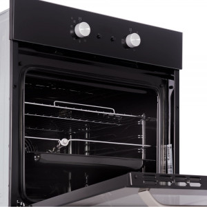 Электрический духовой шкаф Exiteq EXO-303 Black с открытой дверцей