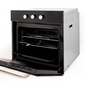 Электрический духовой шкаф Exiteq EXO-302 Black с открытой дверцей