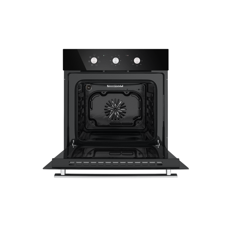 Электрический духовой шкаф HOMSair OEF657BK Black  с открытой дверцей