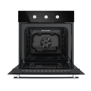 Электрический духовой шкаф HOMSair OEF657BK Black  с открытой дверцей