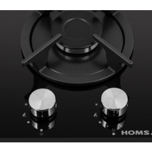 Газовая варочная панель HOMSair HGG321BK Black ручки и конфорка