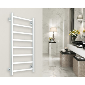 Полотенцесушитель Ростела Экспи Квадро V30 500х1000/8 НП (1/2") белый матовый на стене