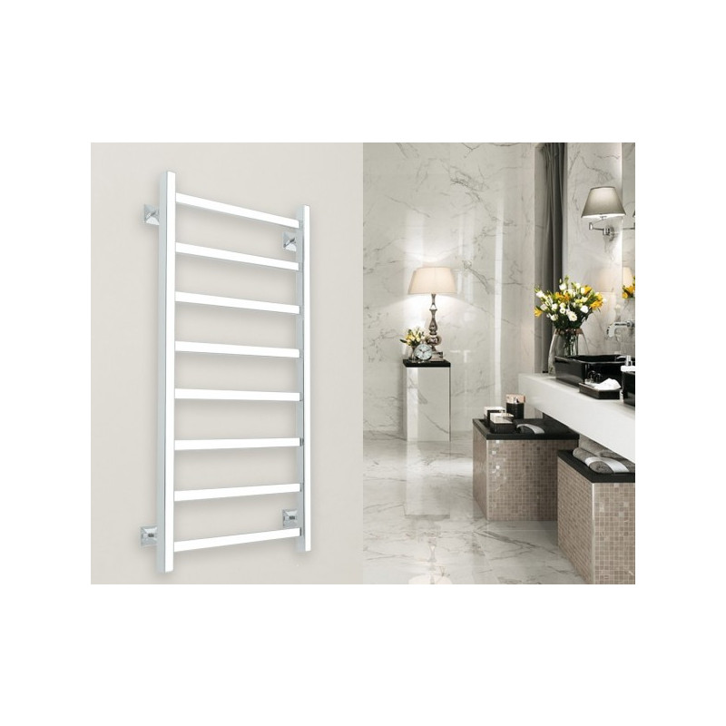 Полотенцесушитель Ростела Экспи Квадро V30 500х600/5 НП (1/2") белый матовый на стене