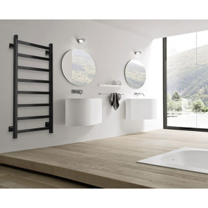 Полотенцесушитель Ростела Экспи Квадро V30 500х600/5 НП (1/2") черный матовый на стене