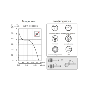Вытяжной вентилятор Soler&Palau Silent-200 CHZ Silver Design - 3C характеристики