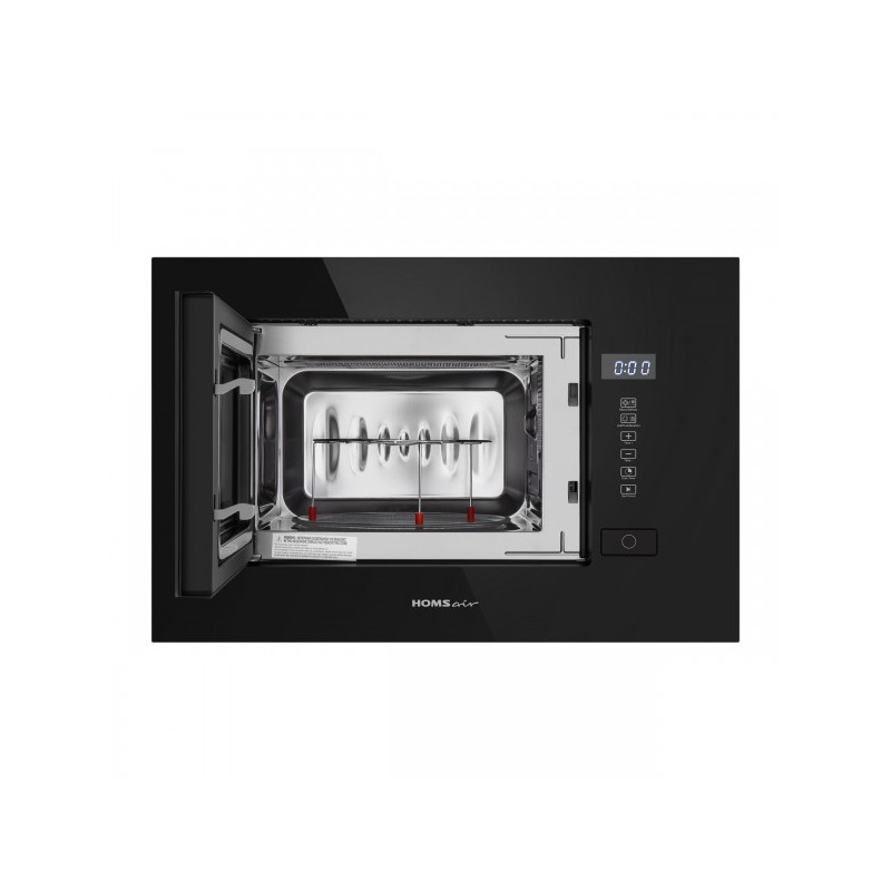 Микроволновая печь HOMSair MOB205GB Black с открытой дверцей