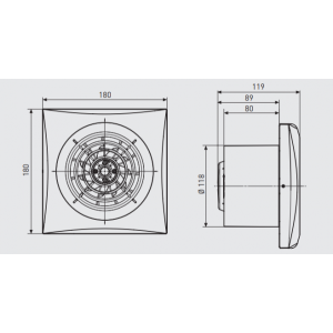 Вытяжной вентилятор Soler&Palau Silent-200 CZ Gold - схема с размерами