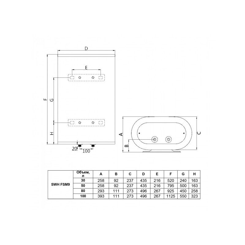 Накопительный водонагреватель Timberk SWH FSM9 100 V схема