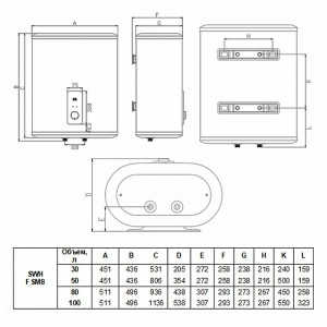 Накопительный водонагреватель Timberk SWH FSM9 100 V схема