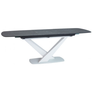 Кухонный стол Signal Cassino II Ceramic графит мрамор/белый
