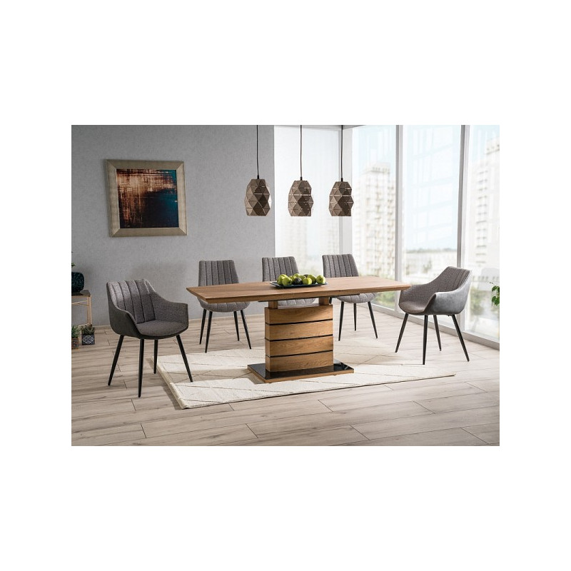 Кухонный стол Signal Leonardo 160x90 дуб/черный в интерьере