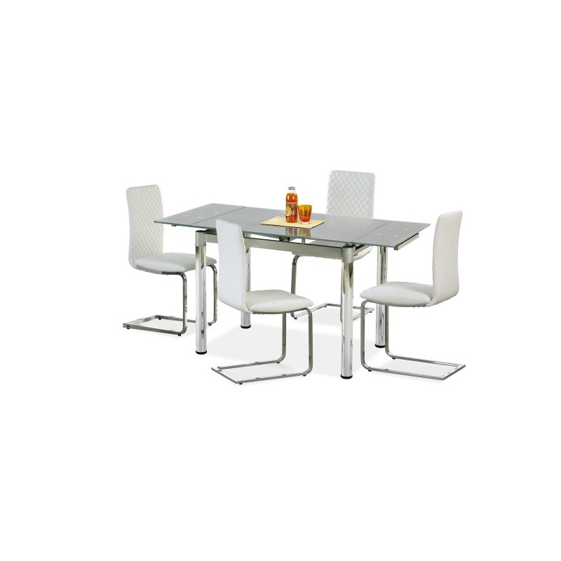 Кухонный стол Halmar Logan 2 серый/хром со стульями