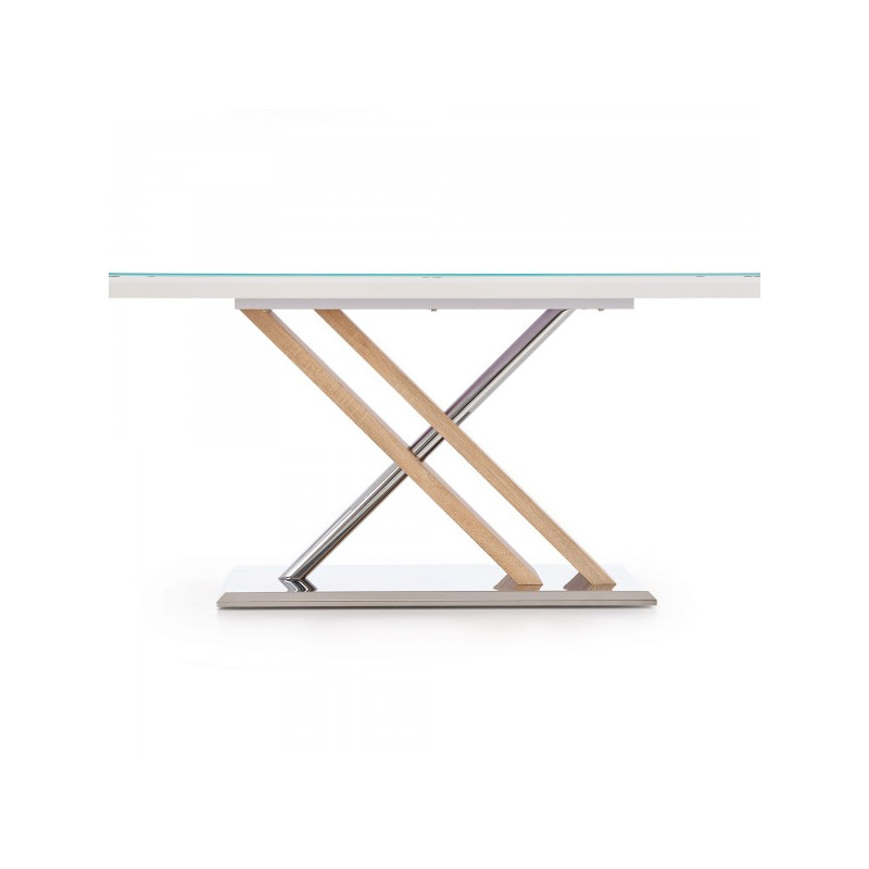 Вид спереди стола Halmar Nexus белый/дуб сонома