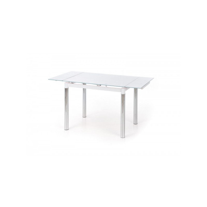 Кухонный стол Halmar Logan 2 белый/хром в разложенном виде
