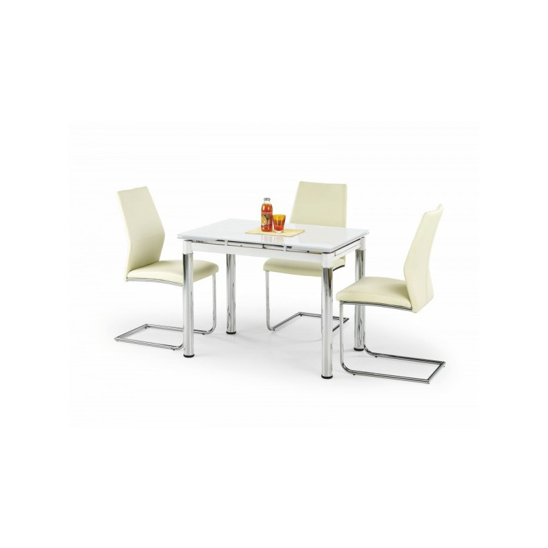 Кухонный стол Halmar Logan 2 белый/хром со стульями