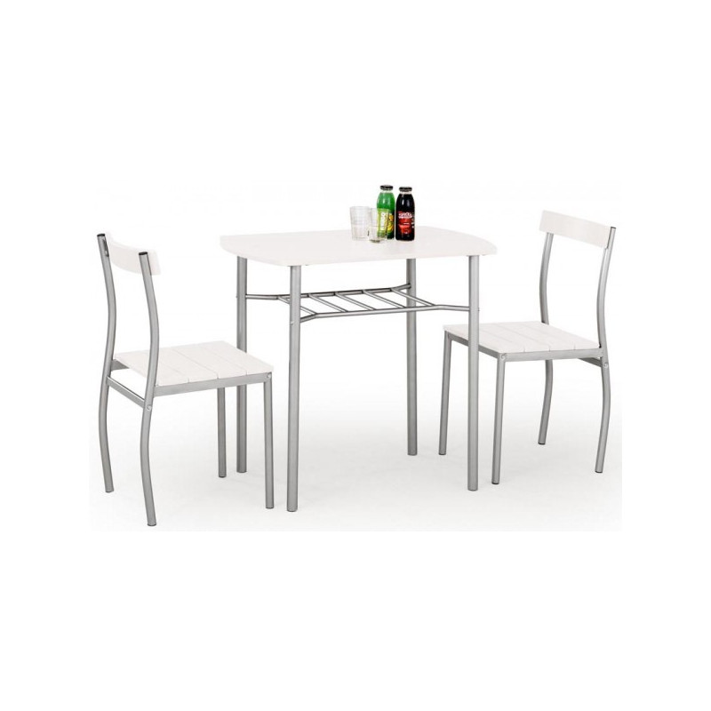 Обеденная группа Halmar Lance белый/серый (стол, 2 стула)