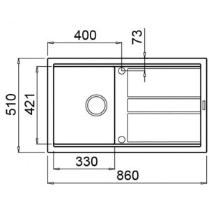 Кухонная мойка Elleci Best 400 K96 White - схема с размерами