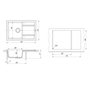 Размеры моек Florentina Липси 760