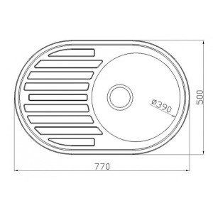 Размеры мойки Stellar 7750D (0.9мм/200мм)
