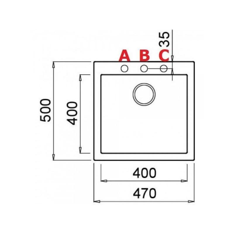 Кухонная мойка Elleci Quadra 102 M79 Aluminium - схема с размерами