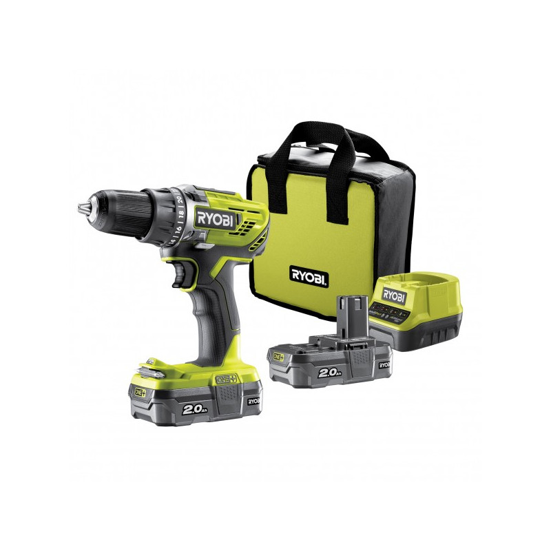 Комплектация шуруповерта Ryobi R18DD3-220S 5133003348