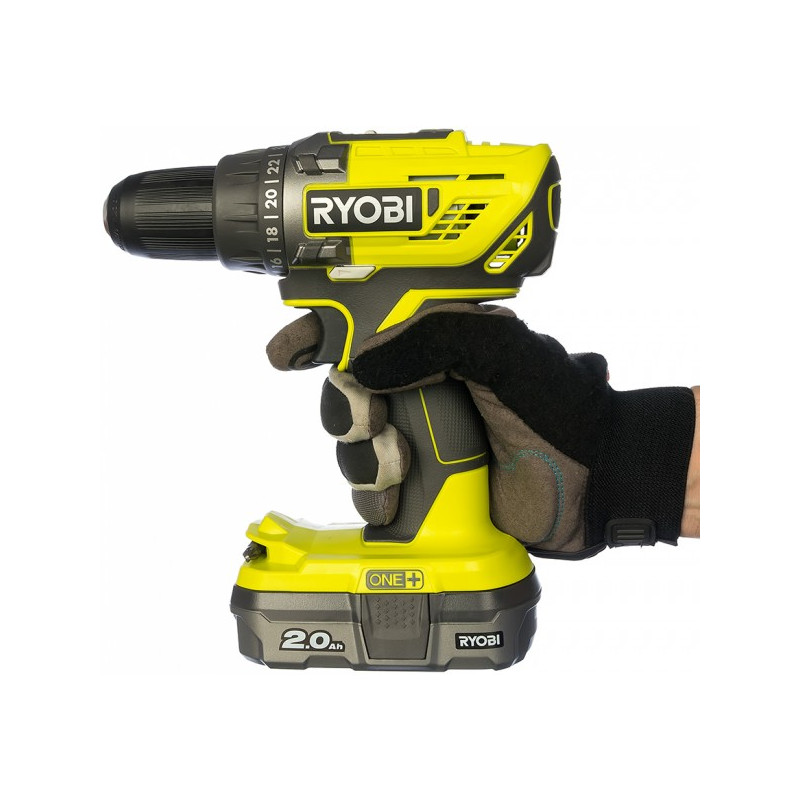 Вид сбоку шуруповерта Ryobi R18DD3-220S 5133003348