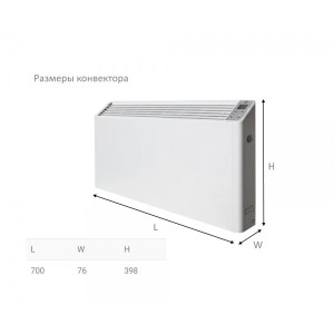 Конвектор Soler&Palau PM-1505 -- схема с размерами