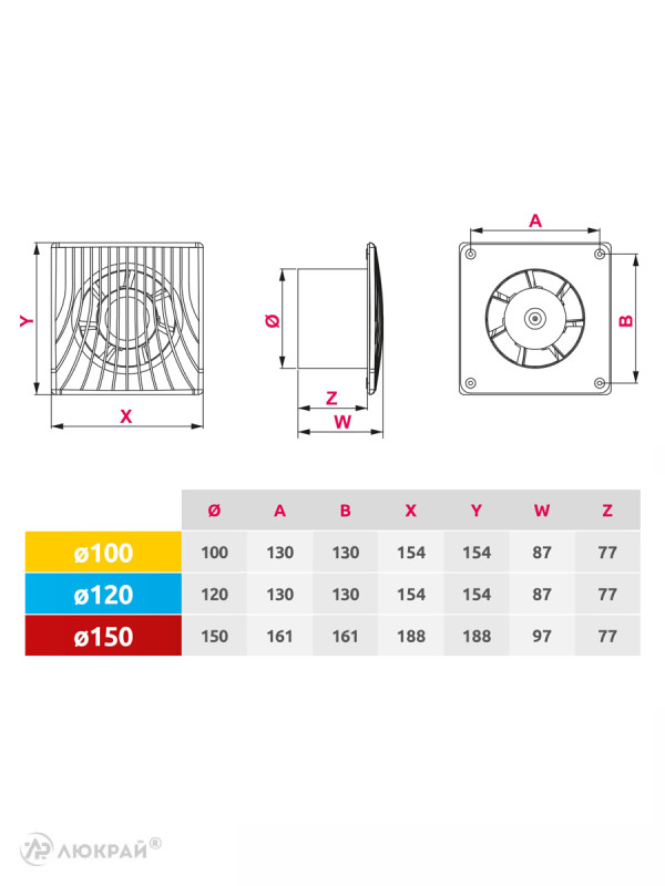 Вытяжной вентилятор Awenta WA150W 5