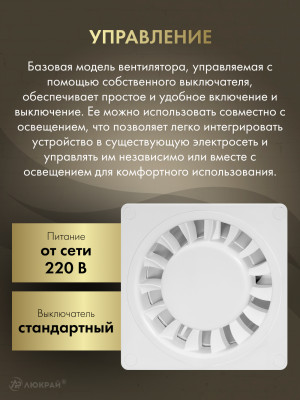 Вытяжной вентилятор Awenta Disk WWD100 управление